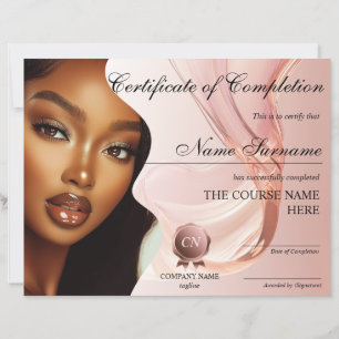 Makeup Beauty Certificate of Completion Award