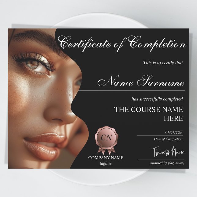 Makeup Beauty Certificate of Completion Award (makeup beauty certificate)