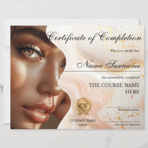 Makeup Beauty Certificate of Completion Award