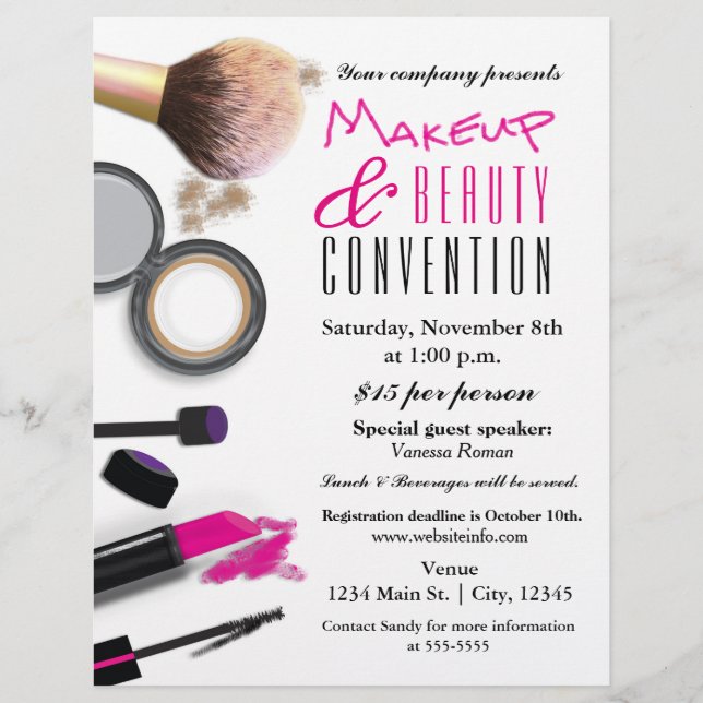 Makeup & Beauty Chic Glam Event Flyer Poster (Front)