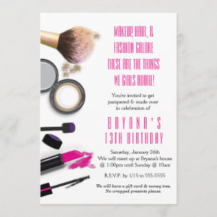 Makeup Beauty Glamor Invitation à la fête d'annive