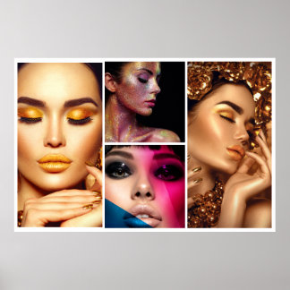 Makeup Beauty Hair Stylist Salon 6 photo college Poster
