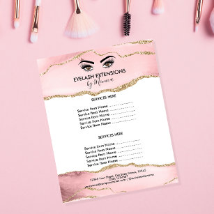 Makeup Beauty Lashes Salon Blush Pink Girly Modern Flyer