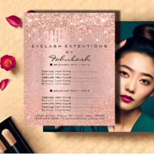 Makeup Beauty Salon Hair Rose Glitter Flyer Drips