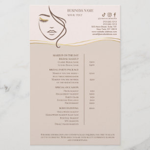 Makeup Beauty Salon Price List Flyer