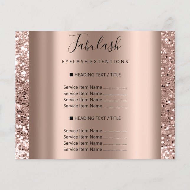 Makeup Beauty Salon Rose Glitter Flyer Hair Nails (Front)