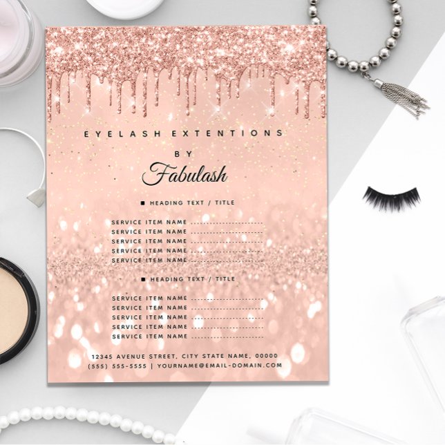 Makeup Beauty Salon Rose Glitter Flyer Prices1 (Makeup Beauty Salon Rose Glitter Flyer Prices1)