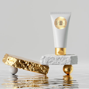 Makeup Beauty Shop Frame Gold Favour Lace  Classic Round Sticker