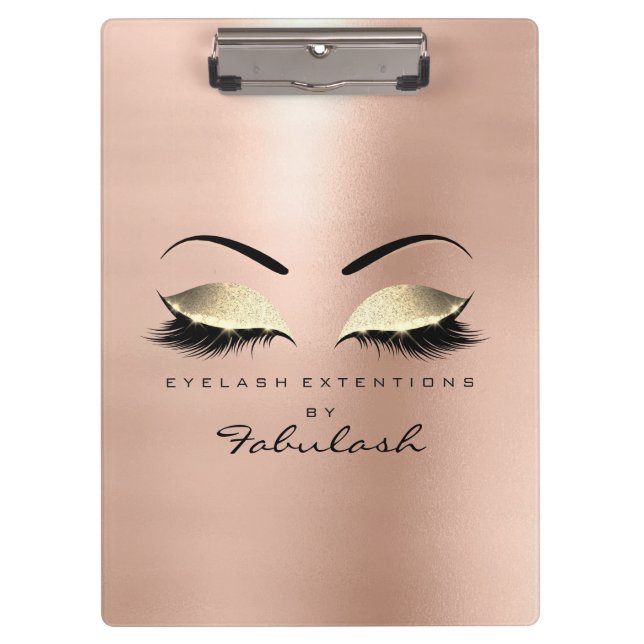 Makeup Beauty Studio Lashes Rose Gold Blush Clipboard (Front)