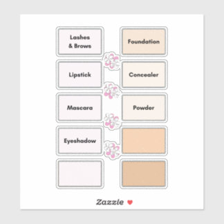 Makeup Bin Organization Vanity Vinyl Labels