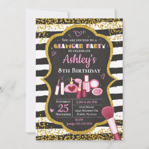 Makeup Birthday Invitation / Glamour Party
