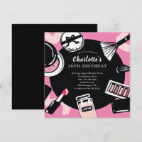 Makeup Birthday Party Invitation