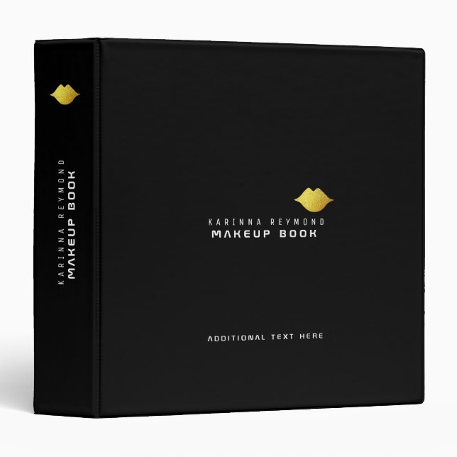 makeup-book with gold lips / makeup binder (Front/Spine)