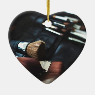 Makeup Brushes - Beauty Print Ceramic Ornament