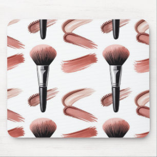 Makeup Brushes & Swatches Girly Pattern Mouse Pad