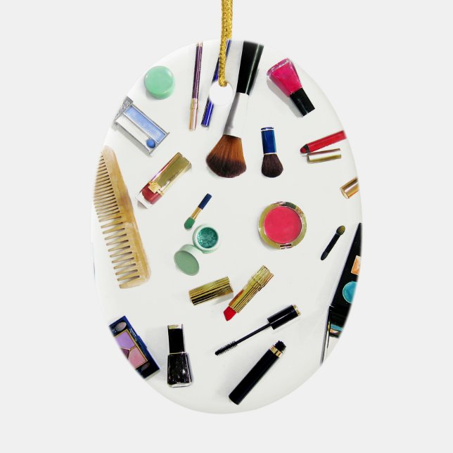 Makeup Ceramic Ornament (Front)