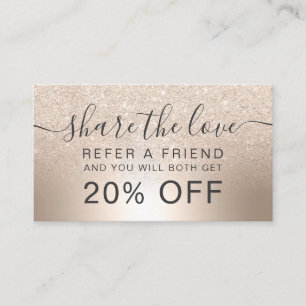 Makeup chic gold glitter ombre foil share the love referral card