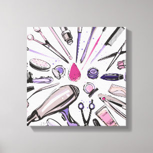 Makeup Circle Design Canvas Print