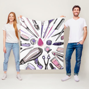 Makeup Circle Design Fleece Blanket