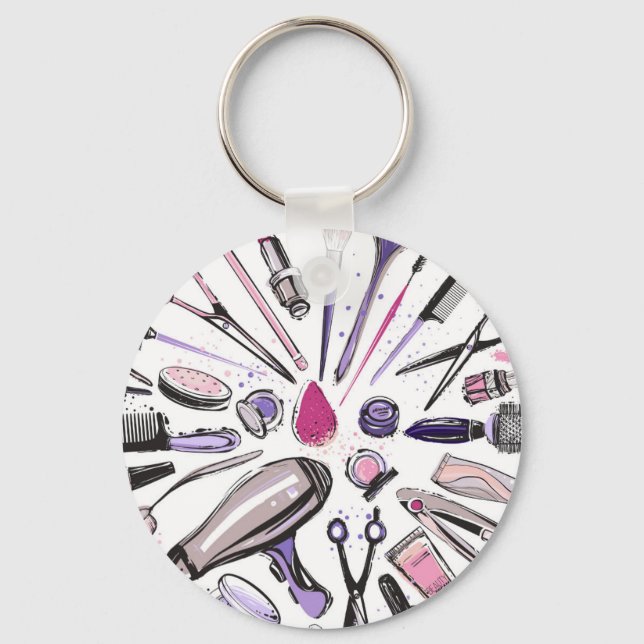 Makeup Circle Design Keychain (Front)