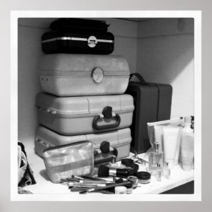 Makeup Collection Black White Photography Poster