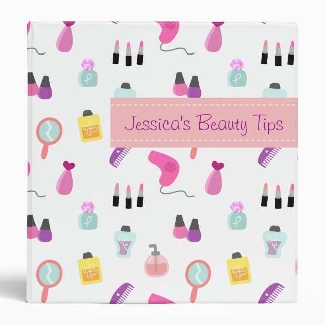 Makeup, Cosmetics, Beauty, Grooming Pattern Binder (Front)