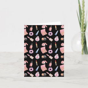Makeup Cosmetics Beauty Pattern Cosmetology Thank You Card