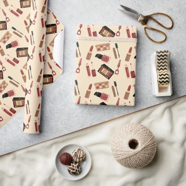Makeup Cosmetics Pattern Cosmetology  Wrapping Paper (Crafts)