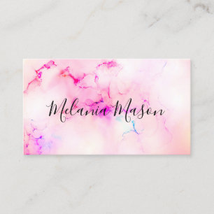 Makeup Elegant Pastel Alcohol Ink Trendy Modern Business Card