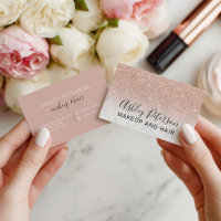 Makeup elegant typography marble rose gold glitter