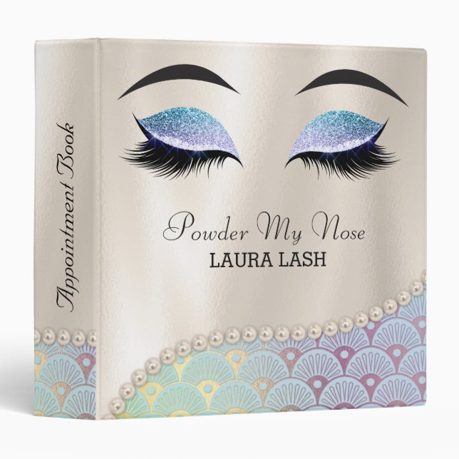 Makeup Eye Lash Brow Mermaid Appointment Binder (Front/Spine)