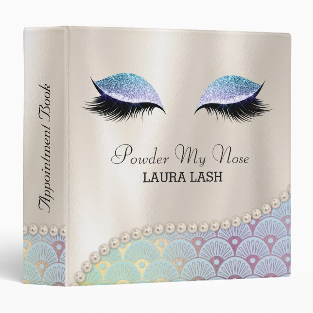 Makeup Eye Lash Mermaid Appointment Binder (Front/Spine)