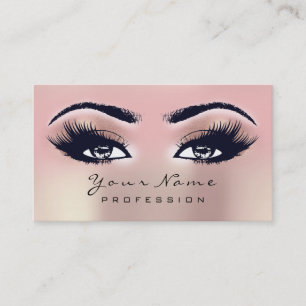 Makeup Eyebrow Eyes Lashes BLUSH Ombre Rose Business Card