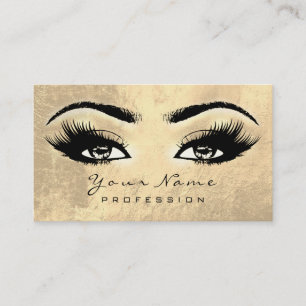 Makeup Eyebrow Eyes Lashes Brown Gold Lux Business Card