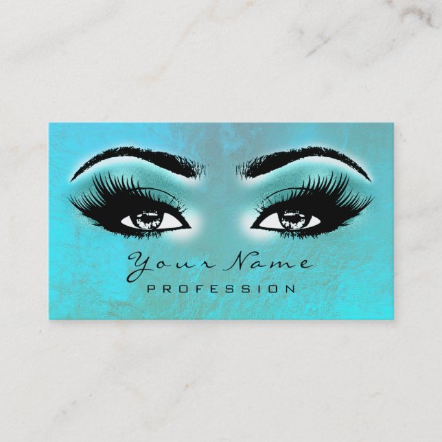 Makeup Eyebrow Eyes Lashes Brown Ocean Lux Business Card (Front)