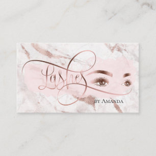 Makeup Eyebrow Eyes Lashes Rose Gold Business Card