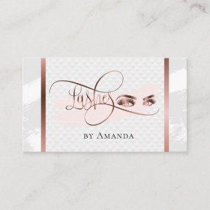 Makeup Eyebrow Eyes Lashes Rose Gold Business Card