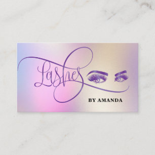 Makeup Eyebrow Eyes Lashes Rose Purple Business Ca Card