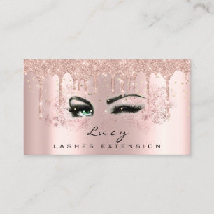 Makeup Eyebrow Hair Green Eyelashes Drips Business Card