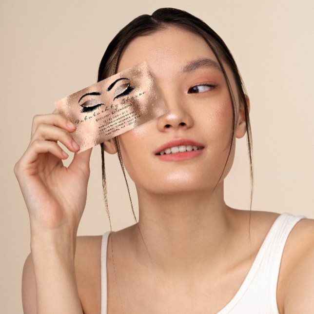 Makeup Eyebrow Lash Glitter Drip Open Close Eye Business Card (Creator Uploaded)