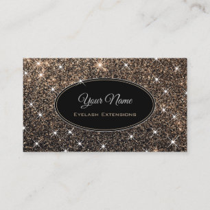 Makeup Eyelash Artist Luminous Gold Glitter Stars Business Card