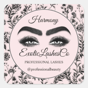 Makeup Eyelash Cleaner Floral Rose Powder Square Sticker