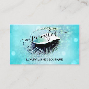 Makeup Eyelash QR Code Ocean Glitter Eye Diamond Business Card