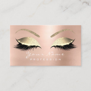 Makeup Eyes Lashes Glitter Rose Gold Appointment Card
