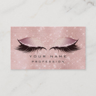 Makeup Eyes Lashes Glitter Rose Gold Blush Luxury Business Card