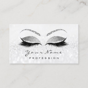 Makeup Eyes Lashes Grey Silver Appointment Card