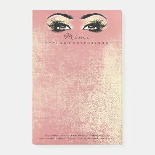 Makeup Eyes Lashes Peach Name Web Telephone Number Post-it Notes