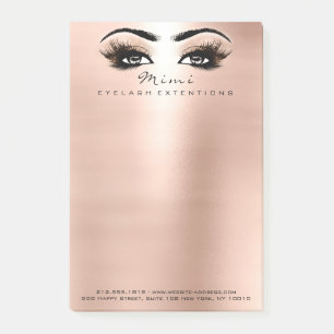 Makeup Eyes Lashes Peach Name Web Telephone Number Post-it Notes
