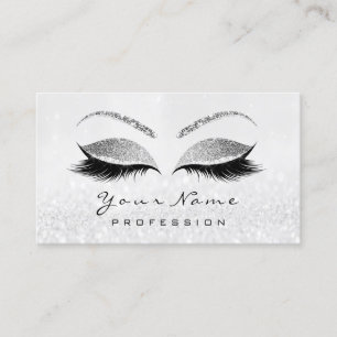 Makeup Eyes Lashes White Grey Appointment Card