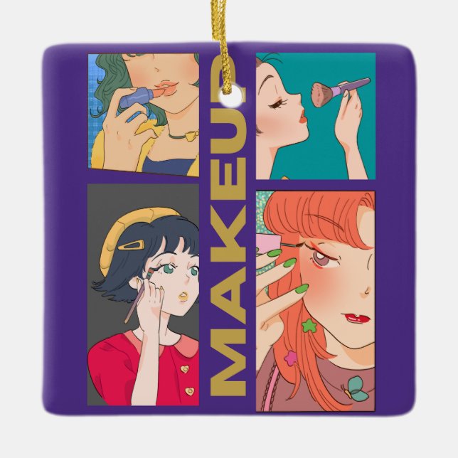 MAKEUP GIRLS CERAMIC ORNAMENT (Front)